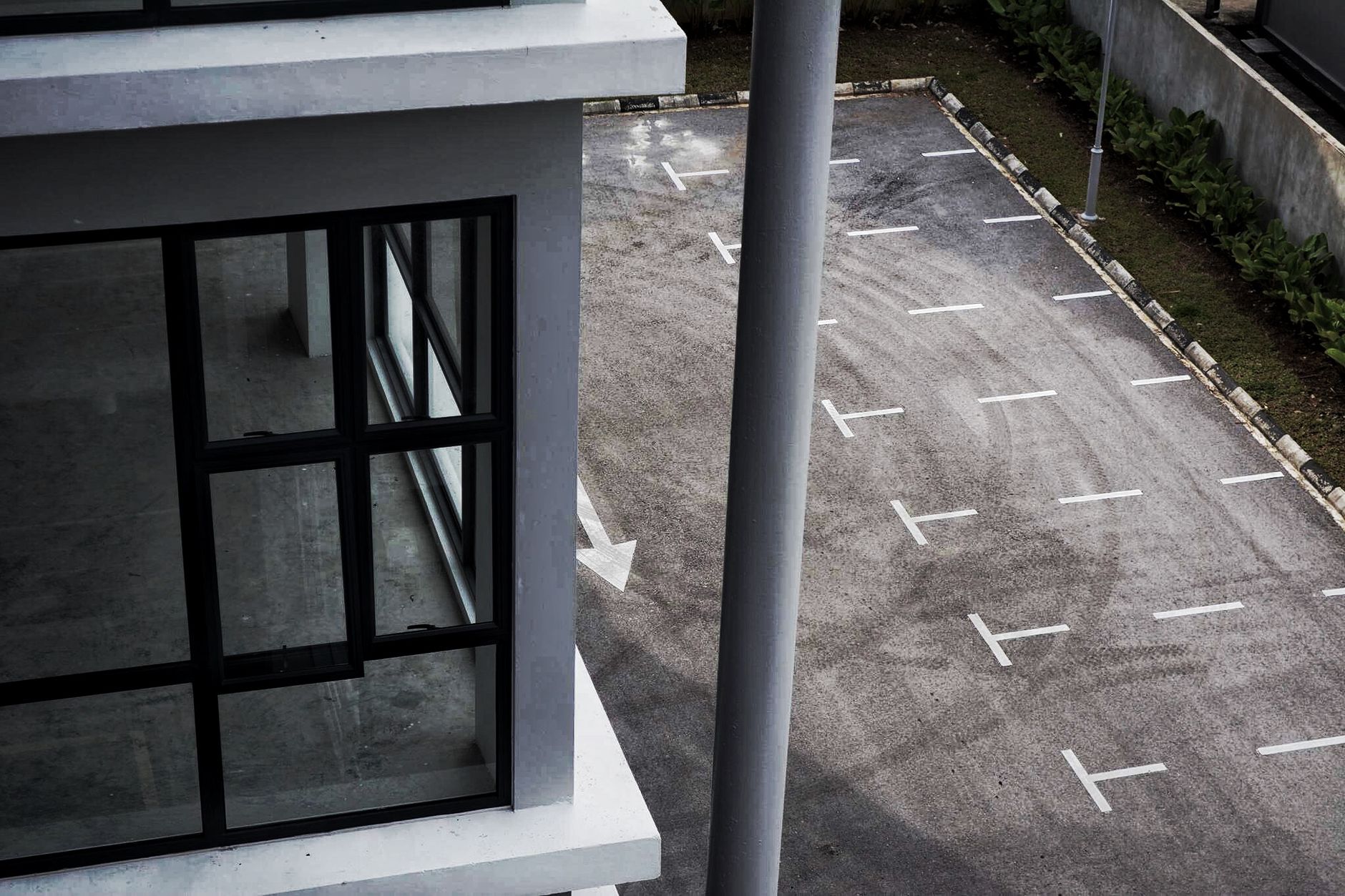 commercial concrete parking lot